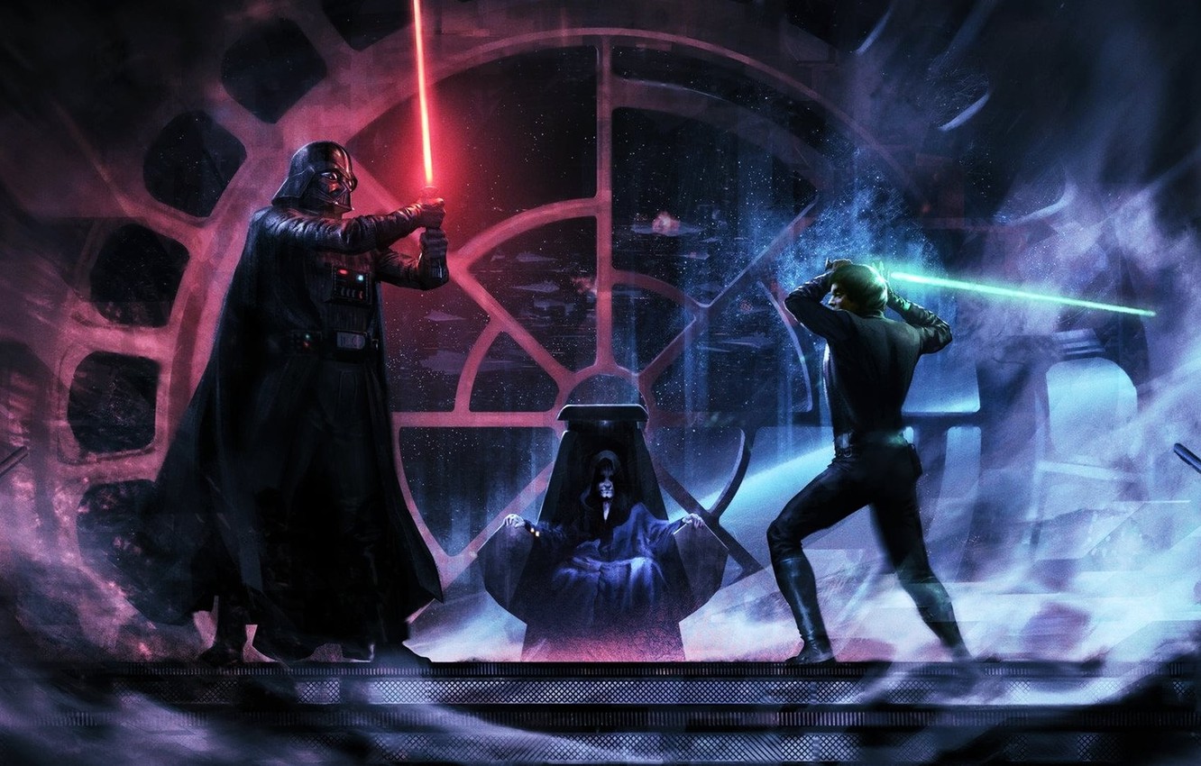 Photo Wallpaper Darth Vader, Jedi, Darth Vader, Lightsaber, - Darth Vader Luke - HD Wallpaper 