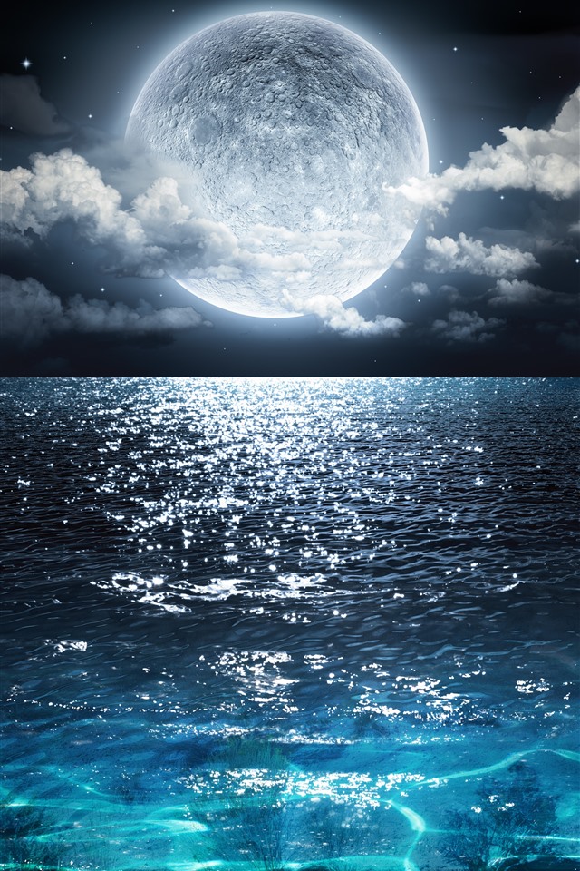 Sea Moon - HD Wallpaper 