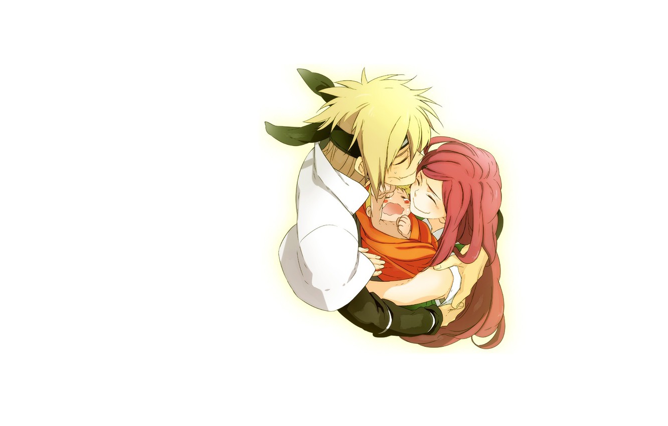 Photo Wallpaper Love, Minimalism, Anime, Family, Father, - Minato Namikaze - HD Wallpaper 