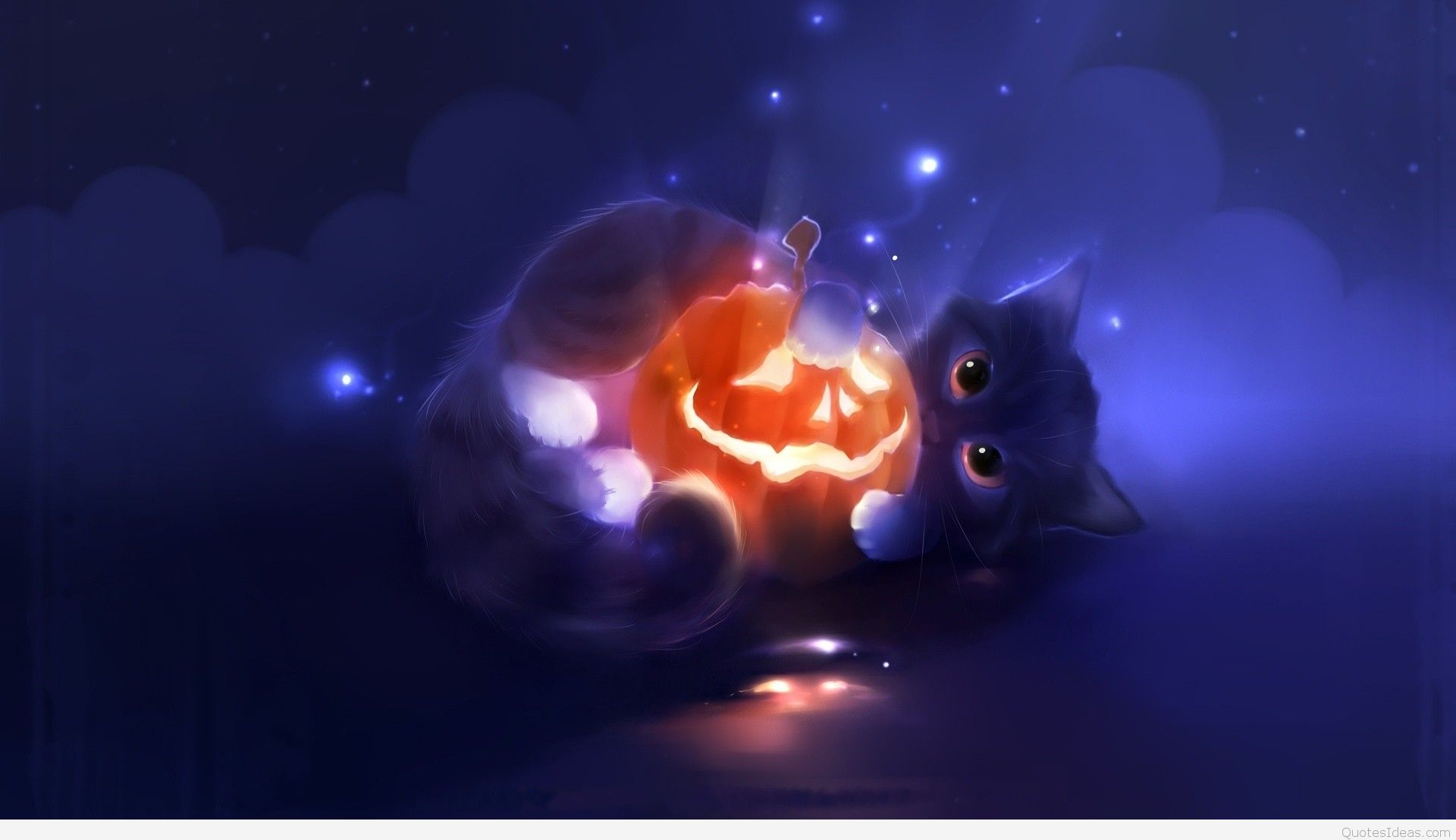 Happy Halloween Christian Feast Hallows Eve Collection - Cute Halloween Wallpaper Cat - HD Wallpaper 
