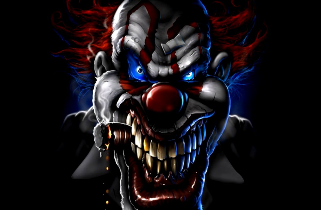 Clown Wallpaper And Background Image Id327888 - Evil Clown With Cigar - HD Wallpaper 