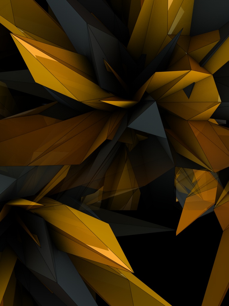 Black And Gold Polygon - HD Wallpaper 