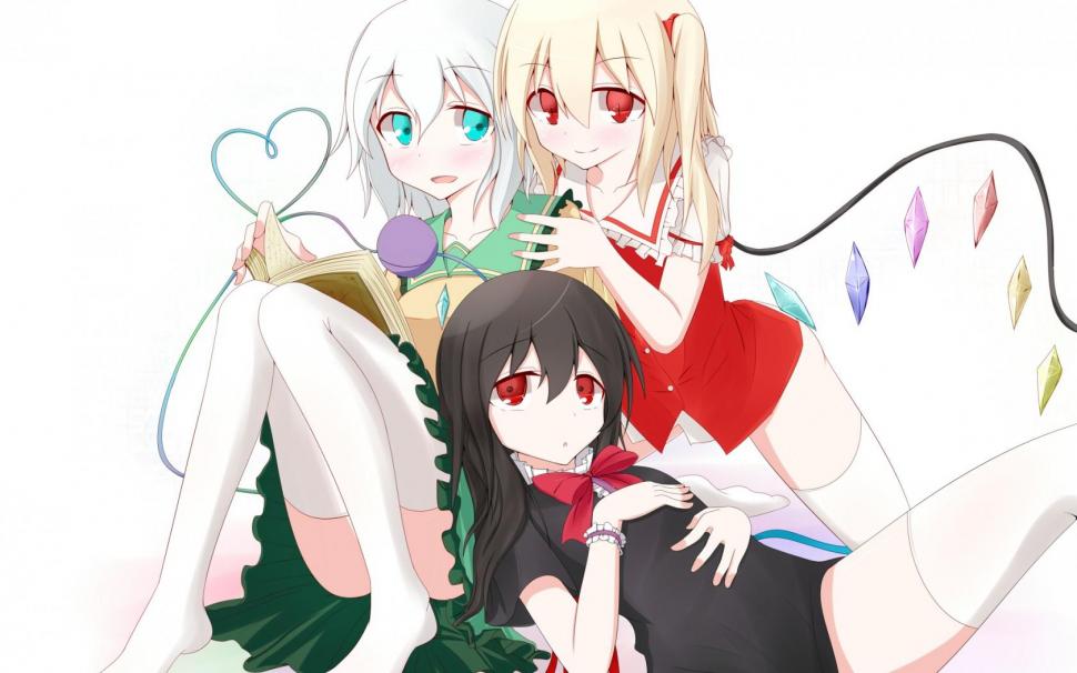 Bff Wallpaper,green Eyes Wallpaper,youmu Konpaku Wallpaper,sweet - Touhou Flandre Koishi And Nue - HD Wallpaper 