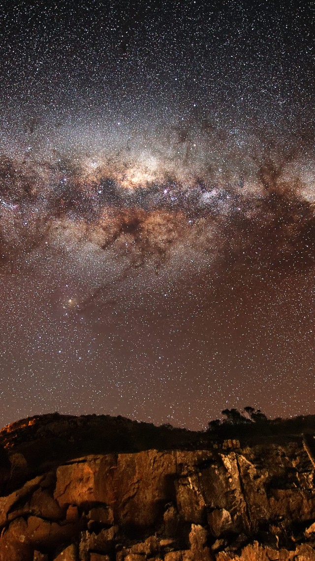 Night Sky, Stars, Night, Milky Way, Mountains, Land - Milky Way 1080p - HD Wallpaper 