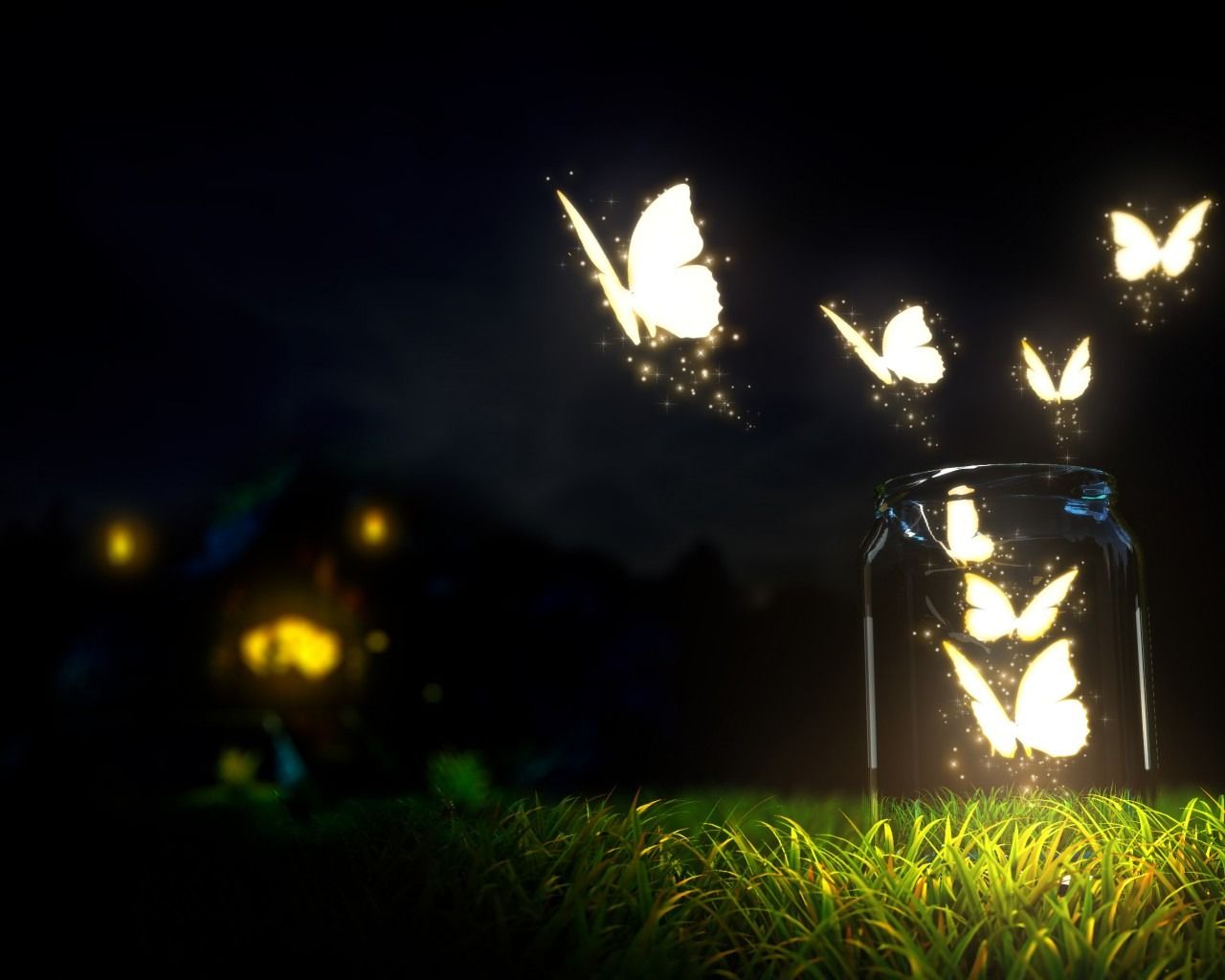 Butterflies In Bottle - HD Wallpaper 