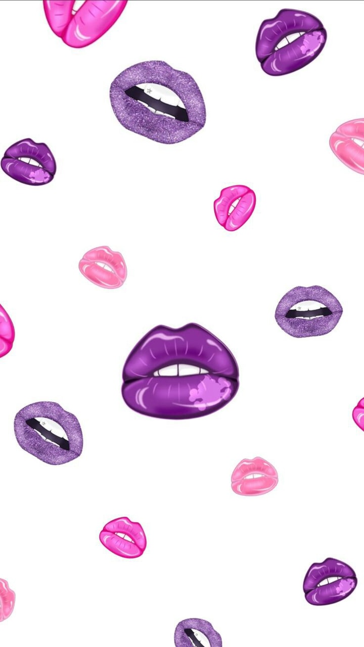 Wallpaper, Background, And Lips Image - Purple Lips - HD Wallpaper 