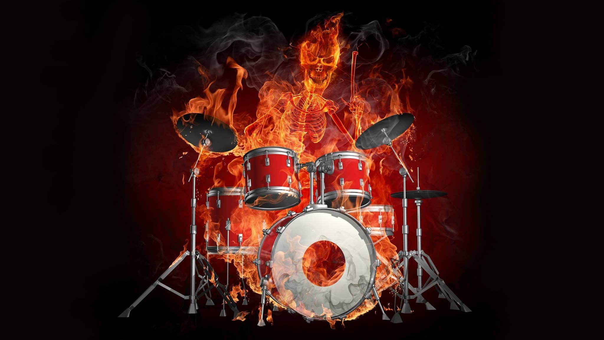 Drums From Hell - Drums Fire - HD Wallpaper 