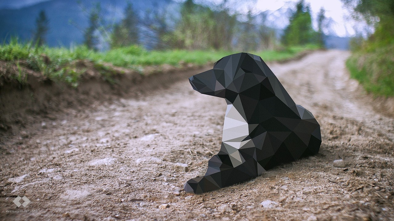 Low Poly Dog Wallpapers - Low Poly Animal Background - HD Wallpaper 