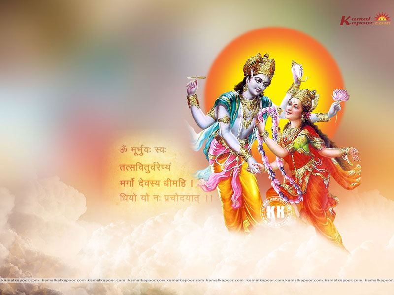 Lord Vishnu And Laxmi - HD Wallpaper 