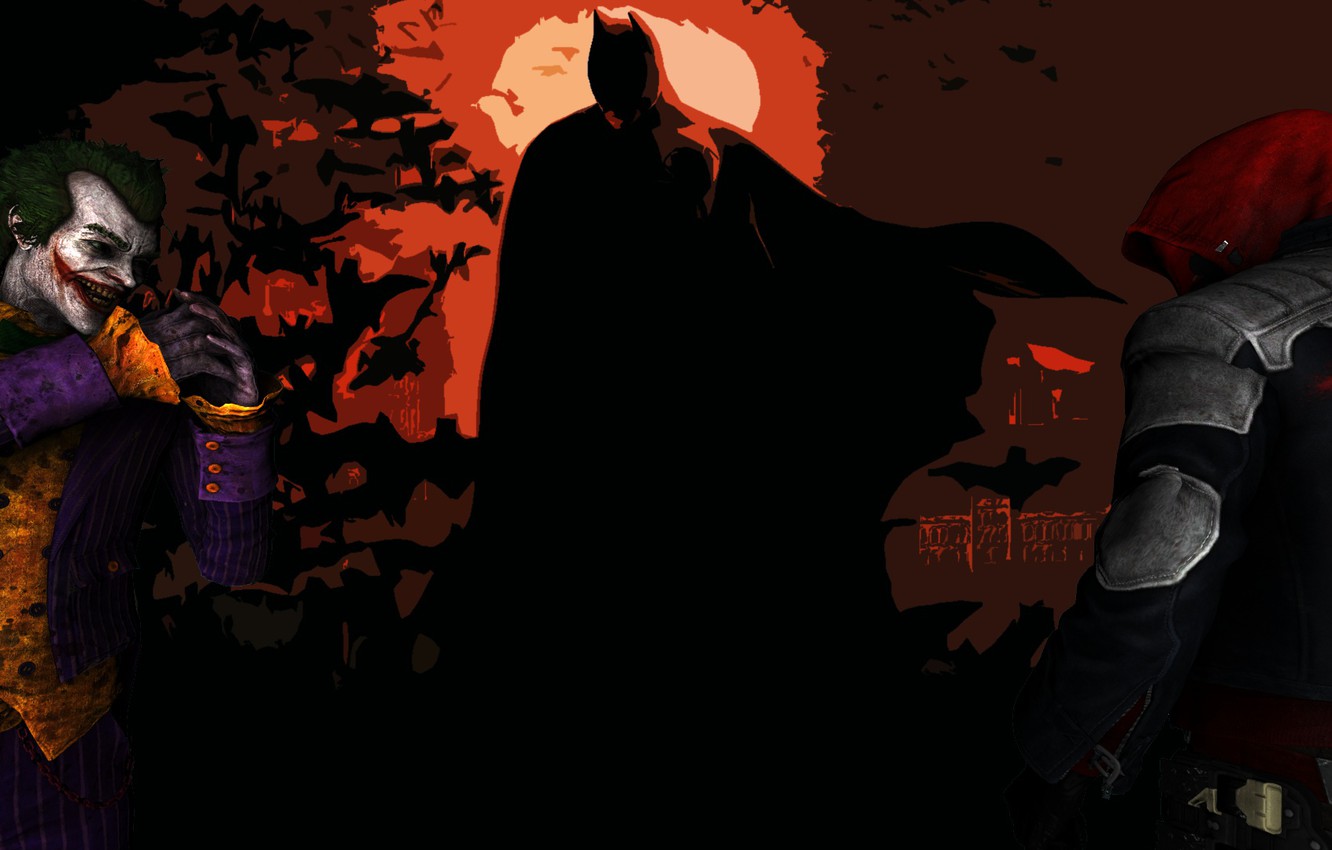 Photo Wallpaper Joker, Batman, Batman, Joker, Red Hood, - Batman Begins Original Poster - HD Wallpaper 