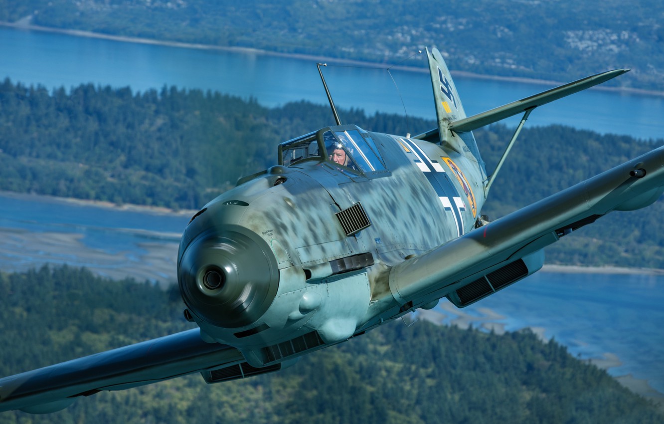 Photo Wallpaper Bf 109, Messerschmitt, Me-109, Air - Propeller-driven Aircraft - HD Wallpaper 