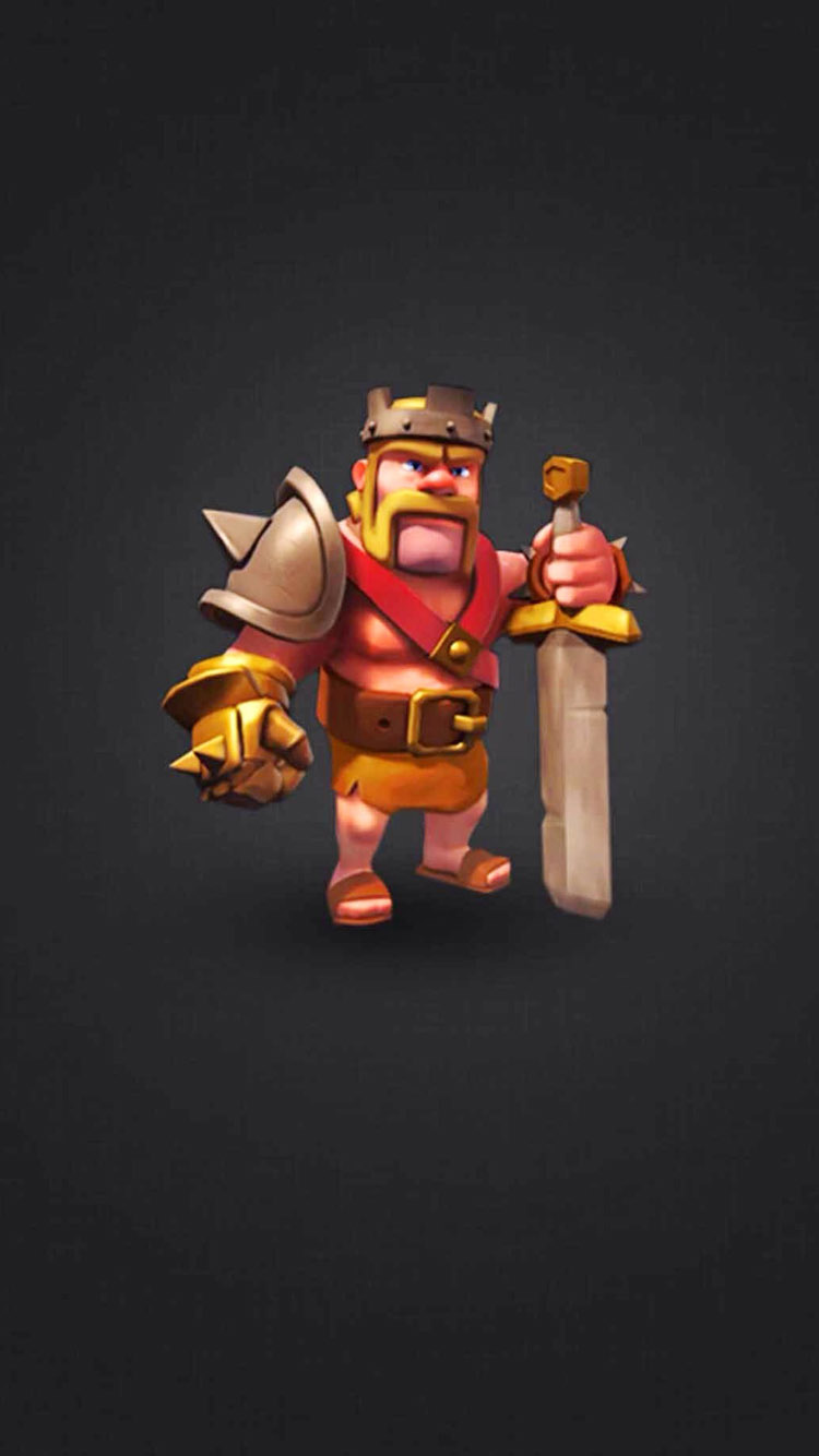 Clash Clans Barbarian - Barbarian Black Background Clash Of Clans -  750x1334 Wallpaper 