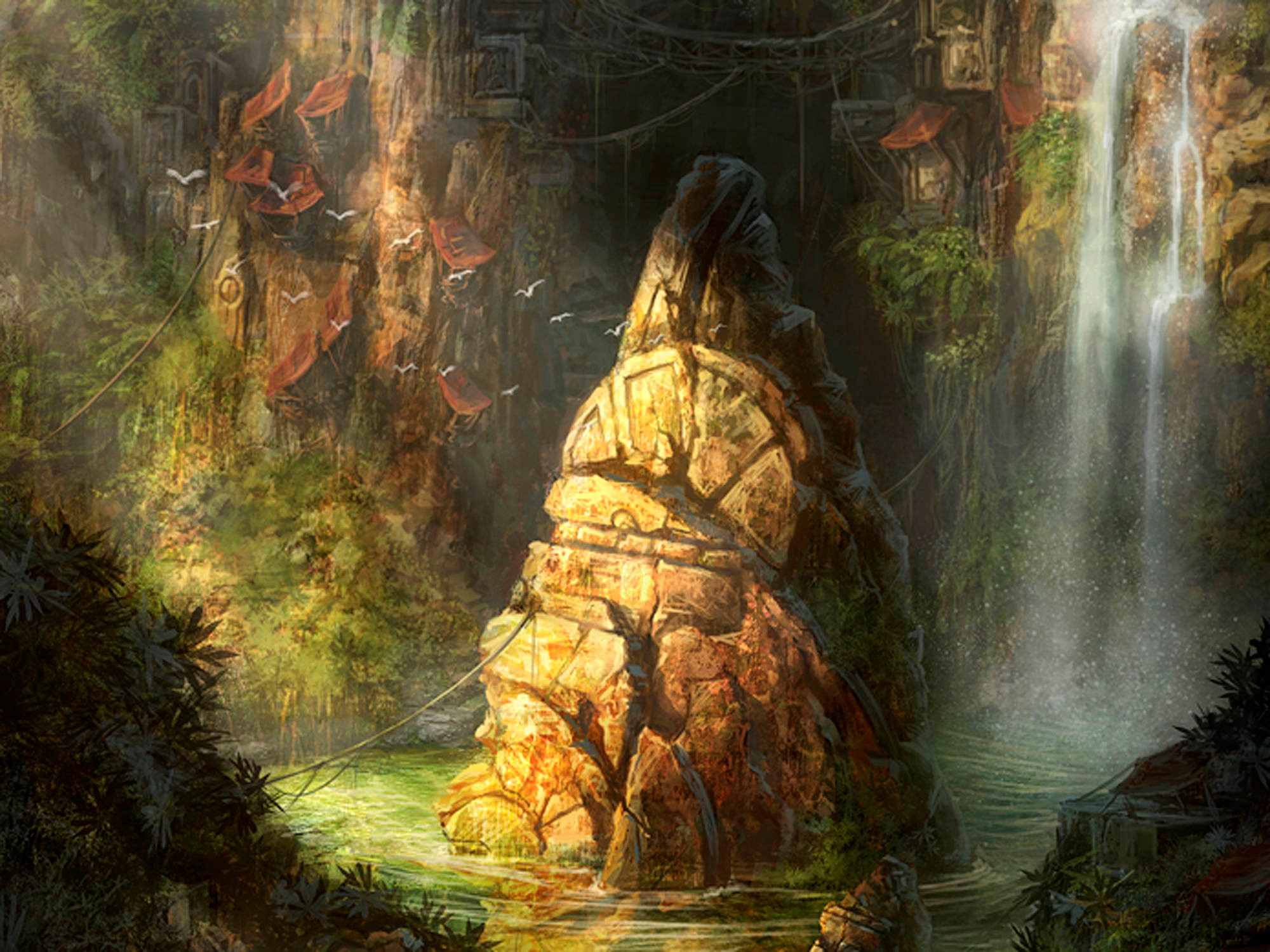 Painting Of Fantasy World - HD Wallpaper 