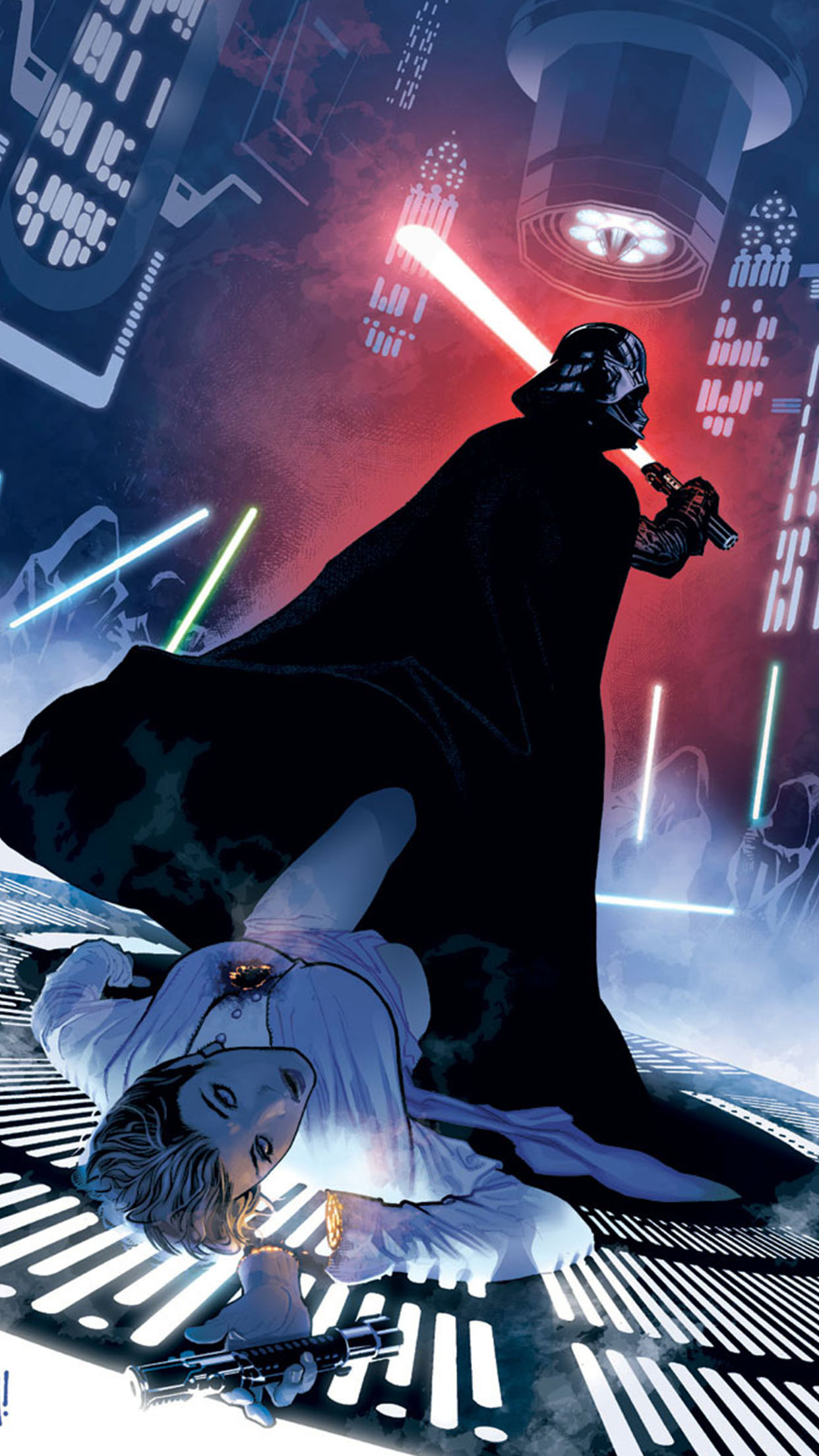 Darth Vader Comic Art - HD Wallpaper 