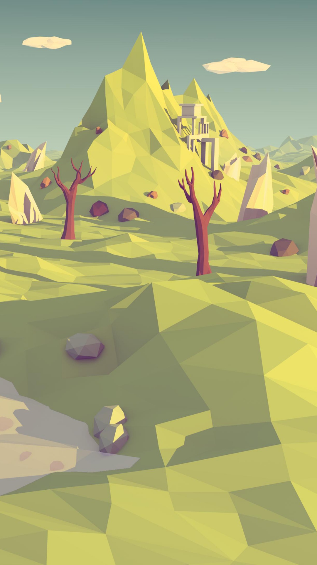 Landscape Low Poly Background - HD Wallpaper 