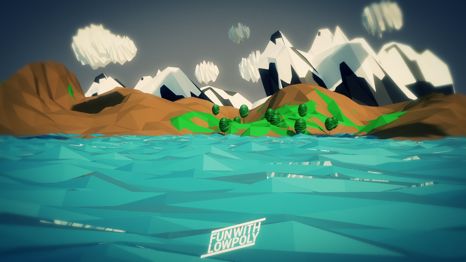 Landscape Low Poly Backgrounds - HD Wallpaper 