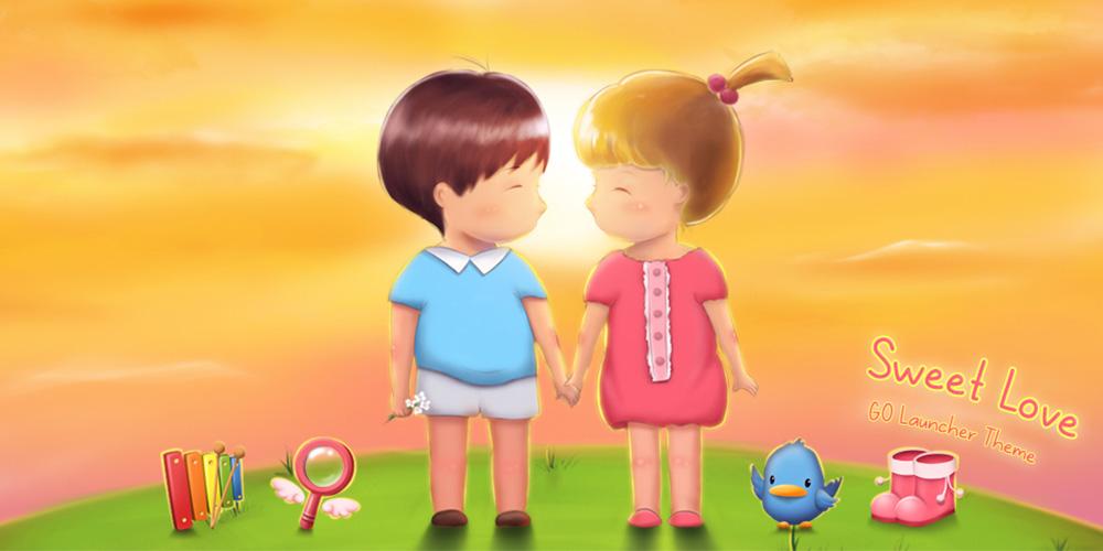 Sweet Love Go Launcher Theme - HD Wallpaper 