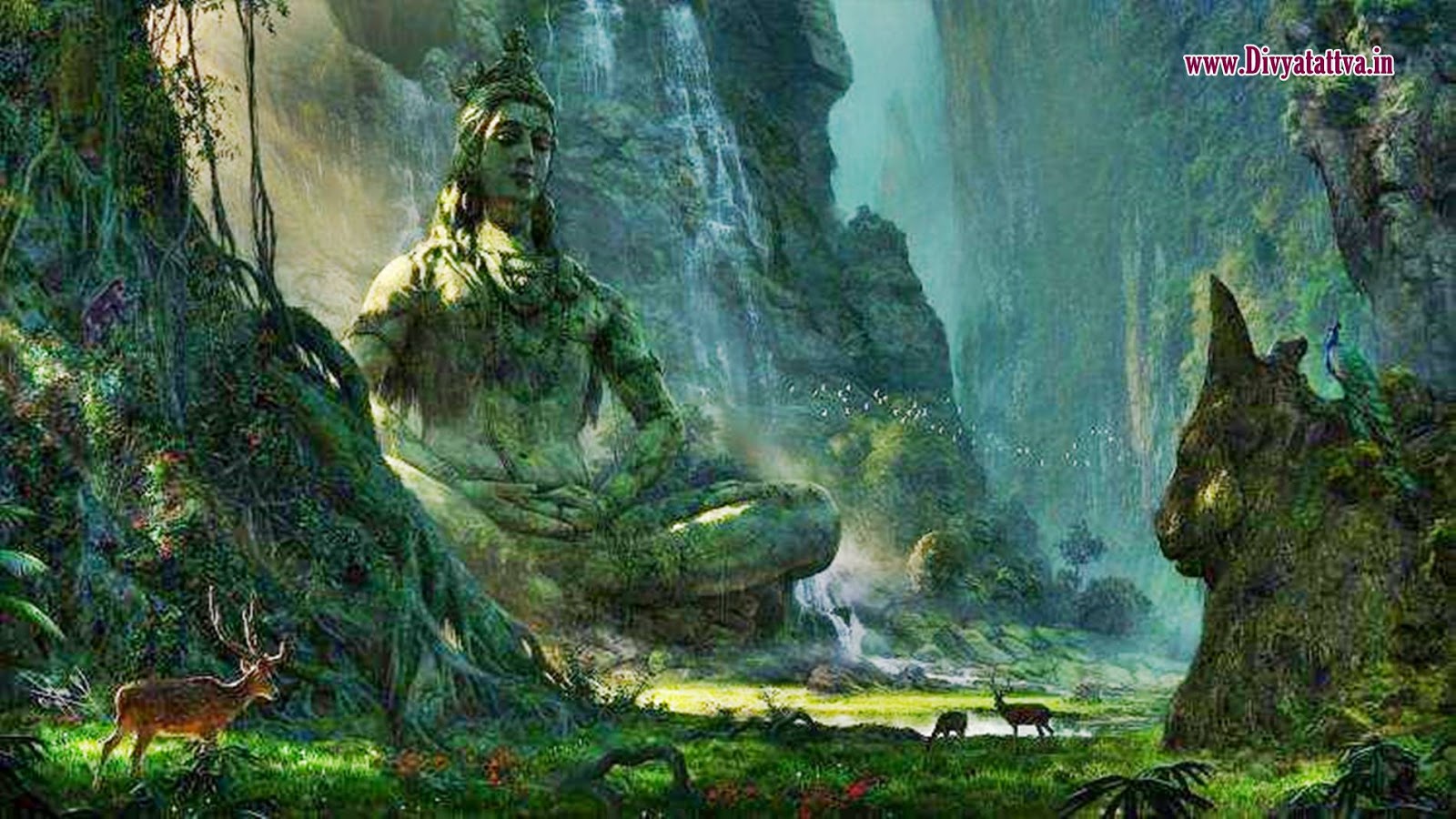 Lord Shiva In Meditation In The Forest, God Shiva In - Lord Shiva Meditation Hd - HD Wallpaper 