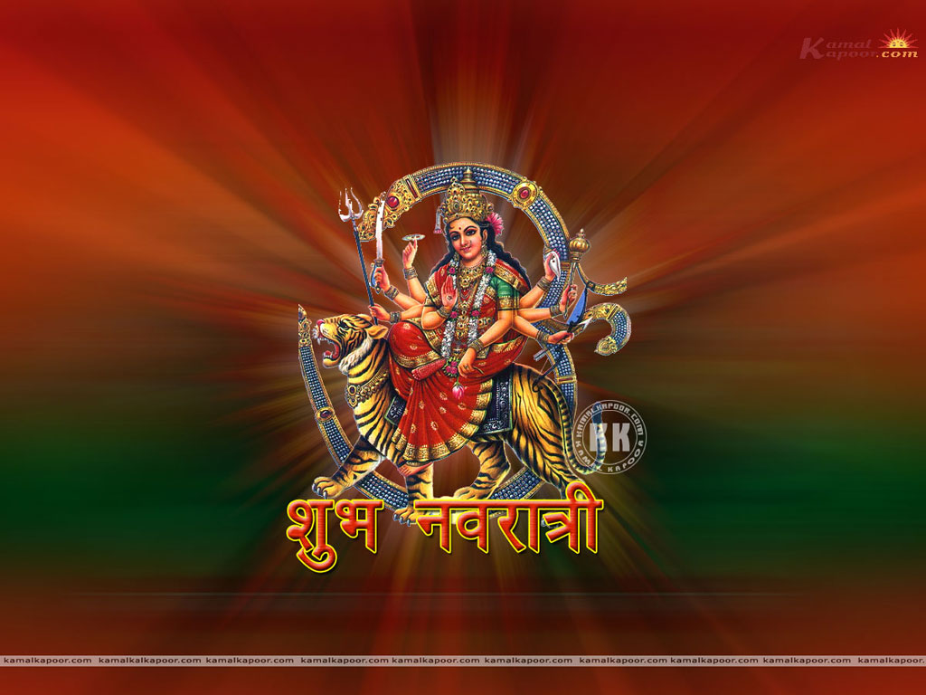 Happy Navratri Wallpaper Hindi - HD Wallpaper 