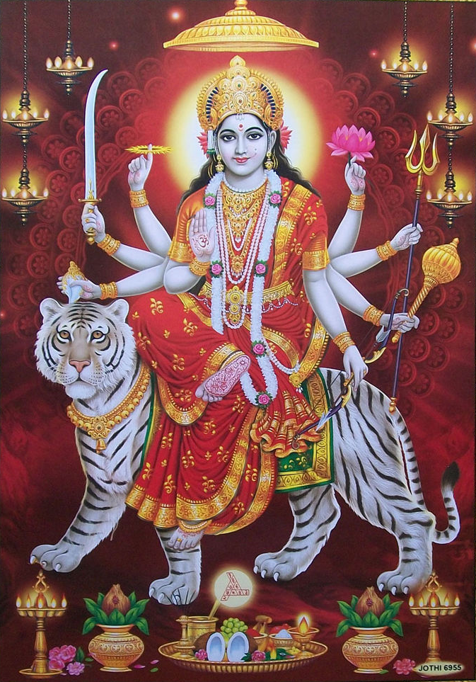 Goddess Durga Images Wallpaper - Hindu Gods Durga - HD Wallpaper 