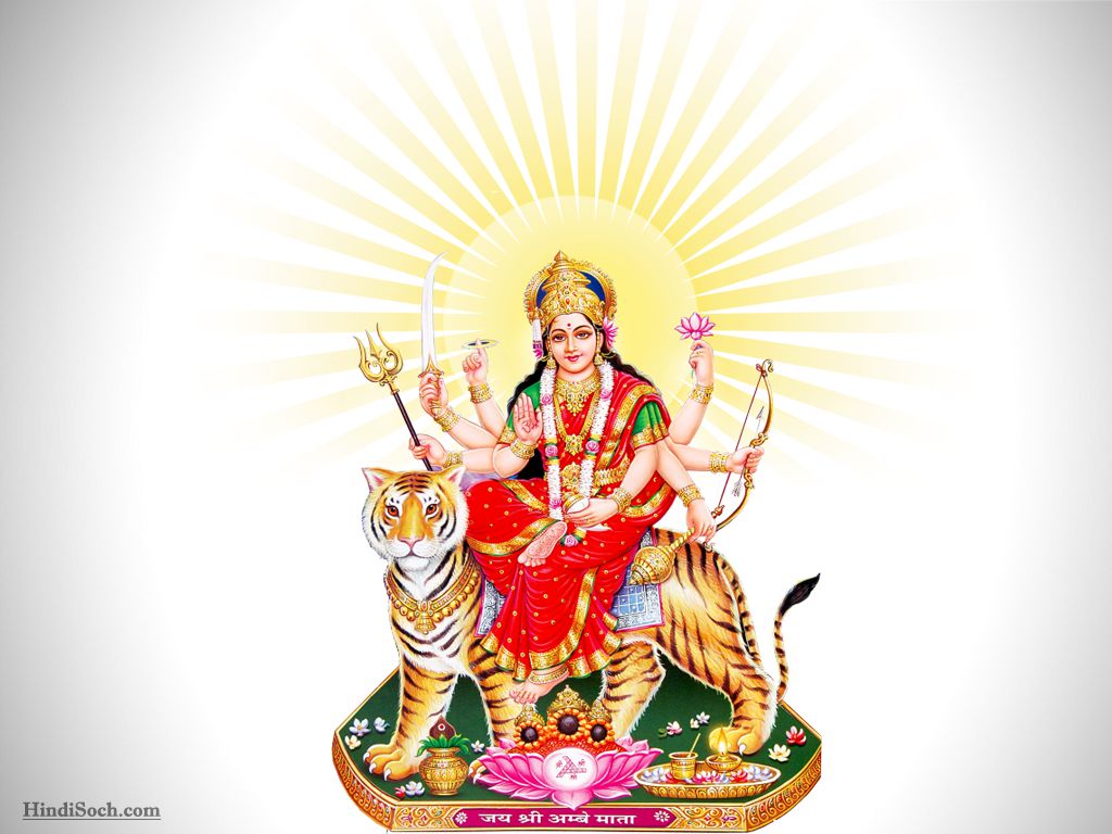 Durga Mata Photos Hd - Durga Maa White Background - HD Wallpaper 