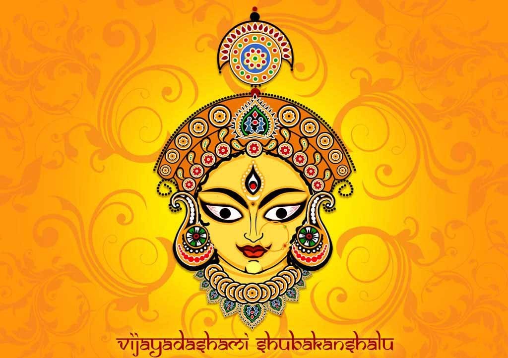 Happy Navratri Background Wallpaper - Dasara Subhakankshalu - HD Wallpaper 