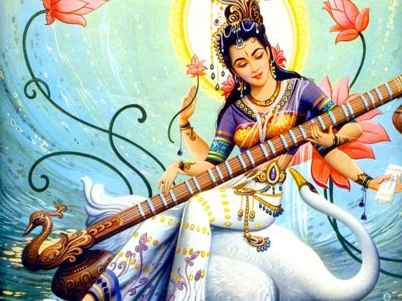Saraswati Mata Image - Saraswati Goddess - HD Wallpaper 