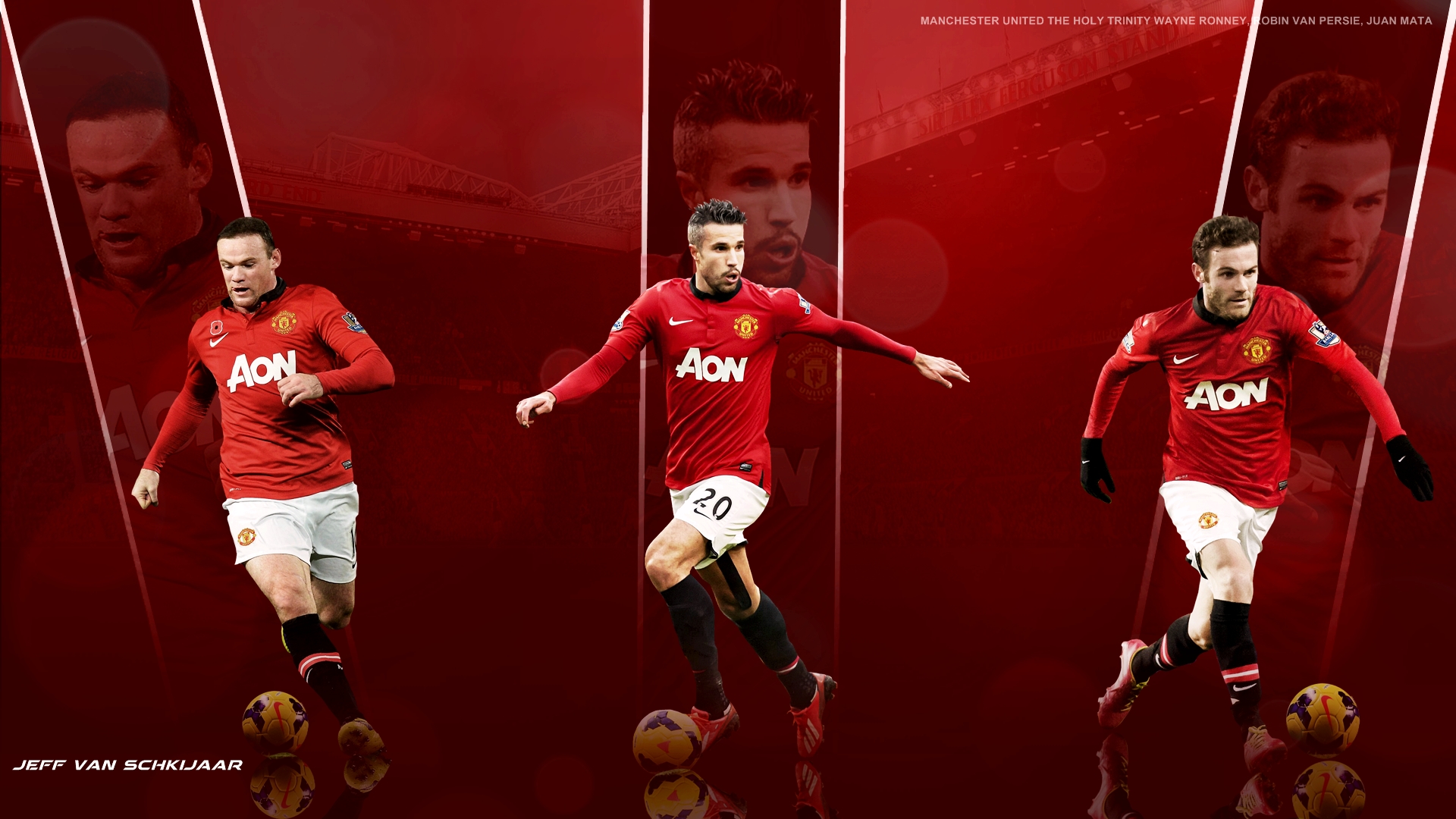 Manchester United Rooney / Rvp / Mata Wallpaper Hd - Wayne Rooney And Van Persie - HD Wallpaper 