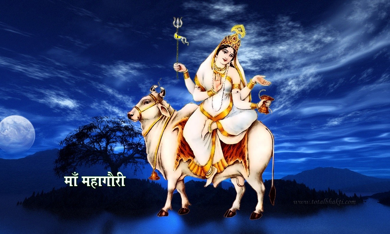Mata Mahagauri  wallpaper - Goddess Mahagauri - HD Wallpaper 