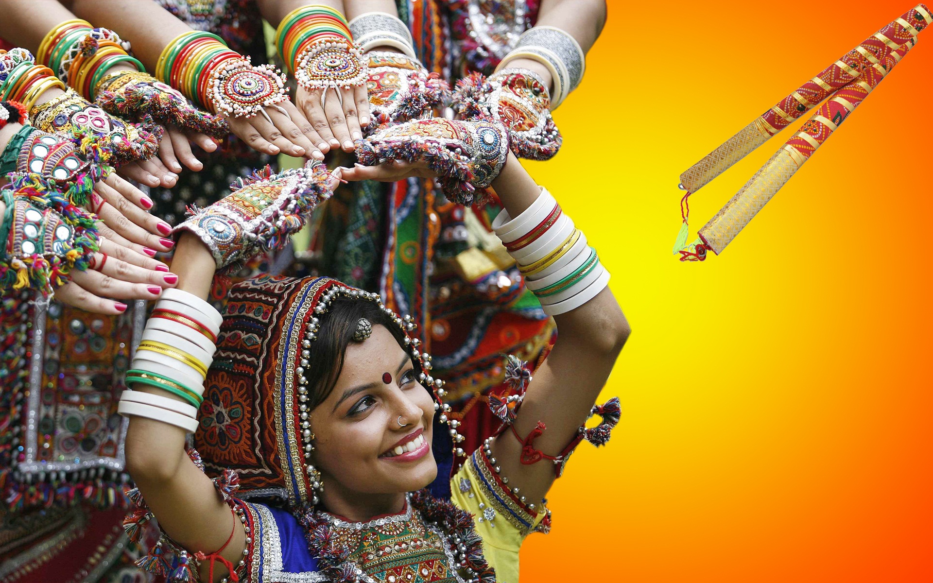 Download Happy Navratri Wallpapers Free Desktop Backgrounds - Bhagoria Festival Madhya Pradesh - HD Wallpaper 