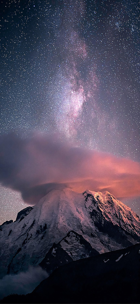 Stars, Mountains, And Nature Image - Background Iphone Xs Stars - HD Wallpaper 