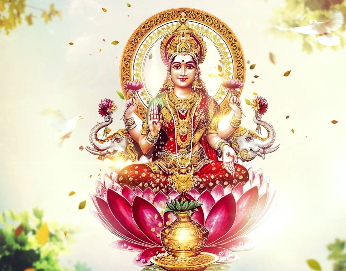 Devi Lakshmi Maa Wallpaper - Maa Laxmi Hd - HD Wallpaper 