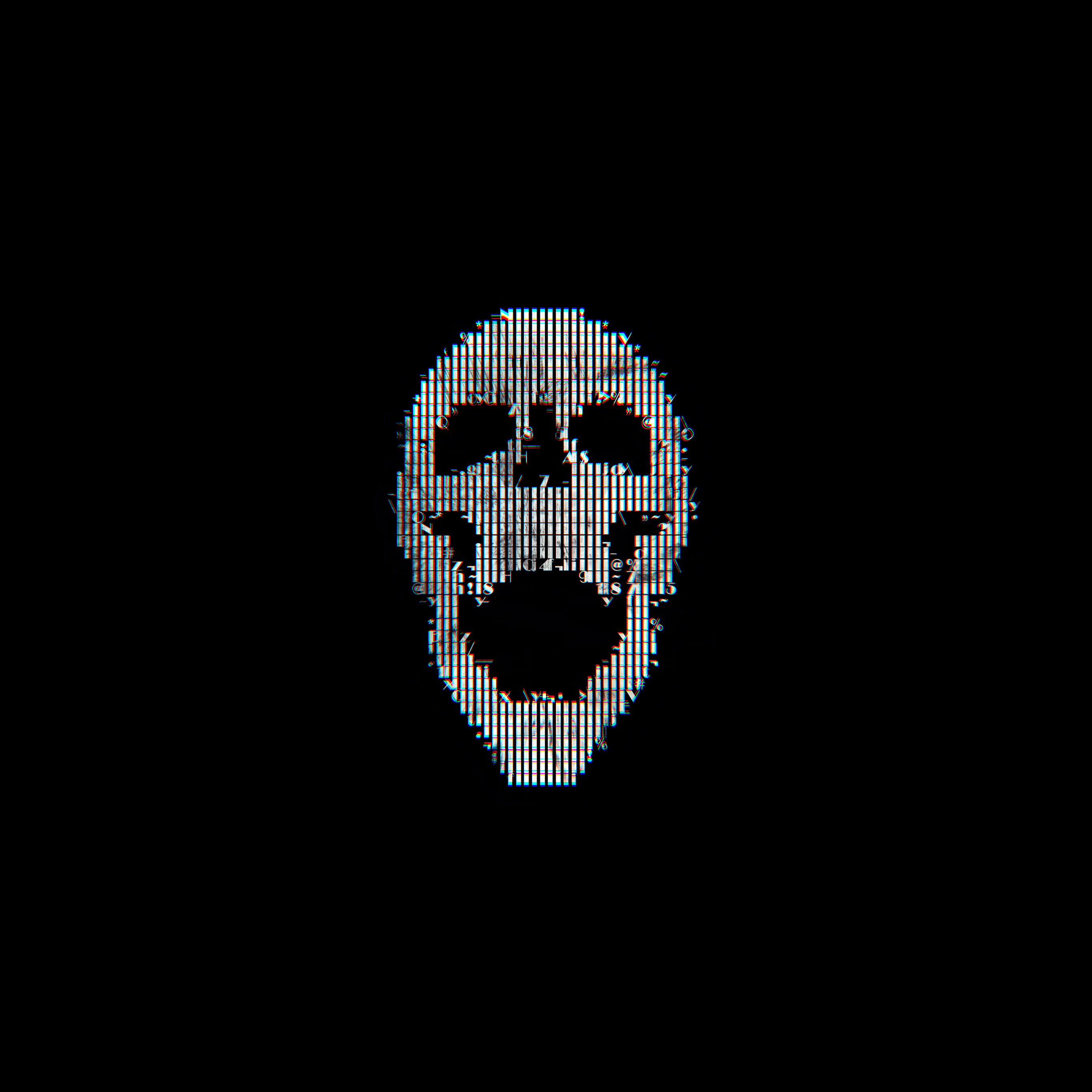 Glitch Skull - HD Wallpaper 