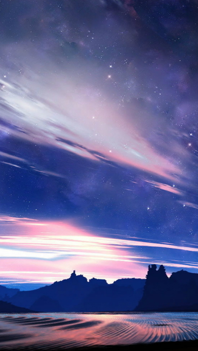 Fantasy Shiny Skyview Over Plain Mountains Iphone Wallpaper - Beautiful  Unique Natural Wallpapers For Iphone - 640x1136 Wallpaper 