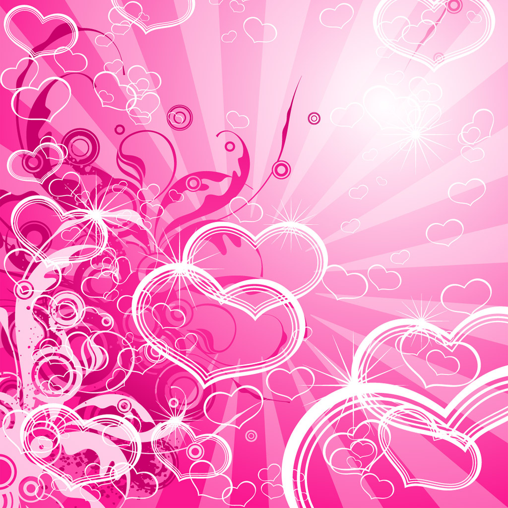 Abstract Pink Hearts Layout Wallpaper - Pink Heart Background Design -  1024x1024 Wallpaper 
