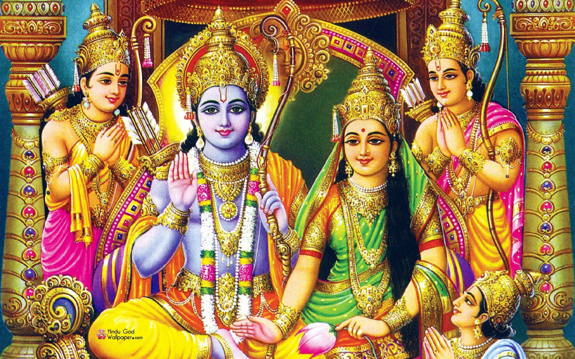 Ram Darbar Hd Wallpapers Full Size Free Download - God Rama And Sita - HD Wallpaper 