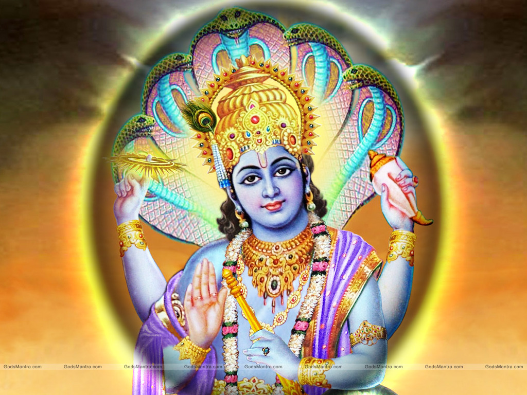 God Images Wallpapers Krishna - Lord Vishnu Face - HD Wallpaper 