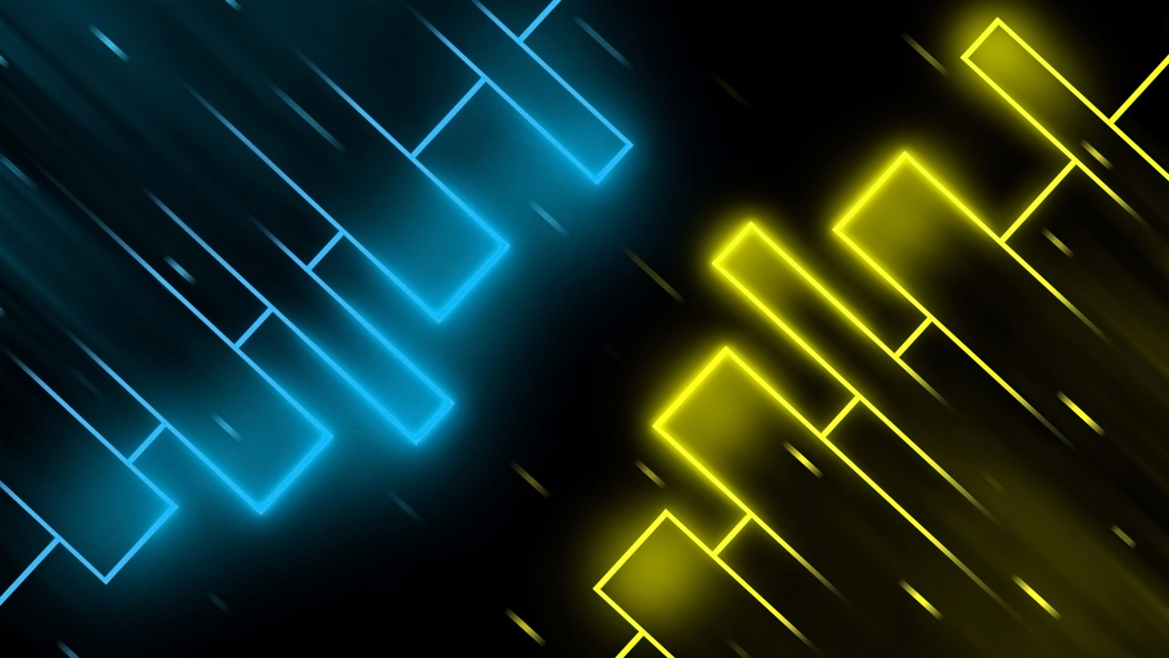 Yellow And Blue Neon - HD Wallpaper 
