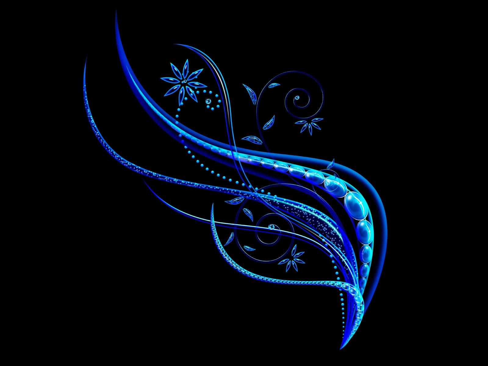 Patterns, Blue, Black Background - Cool Patterns And Designs - HD Wallpaper 
