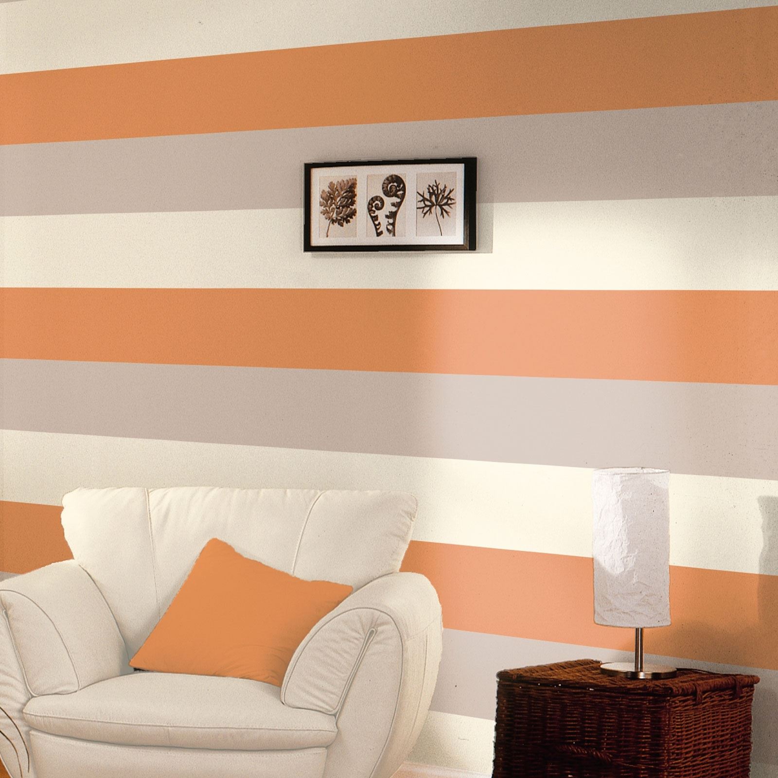 Orange Wallpaper Living Room - HD Wallpaper 