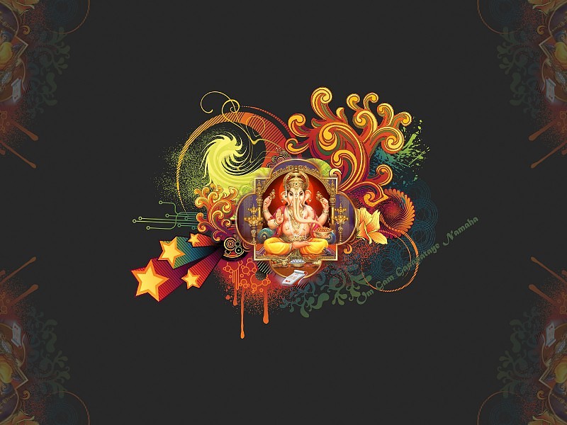 Lord Ganesha Wallpaper - Adobe Illustrator - HD Wallpaper 