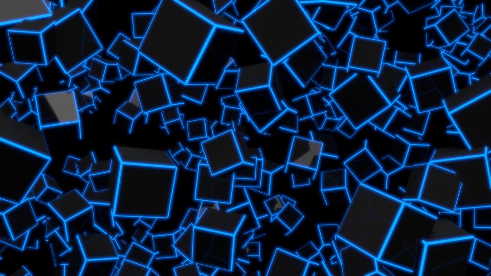 Wallpaper, Background Image, Abstract, Blue, Cube - Black And Blue Wallpaper 4k - HD Wallpaper 