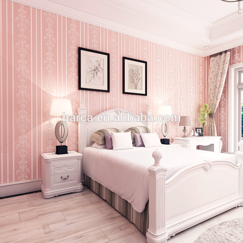 Pink Wallpaper Bedroom Wallpaper Deco Room Best Price - Kamar Tidur Warna Pink - HD Wallpaper 
