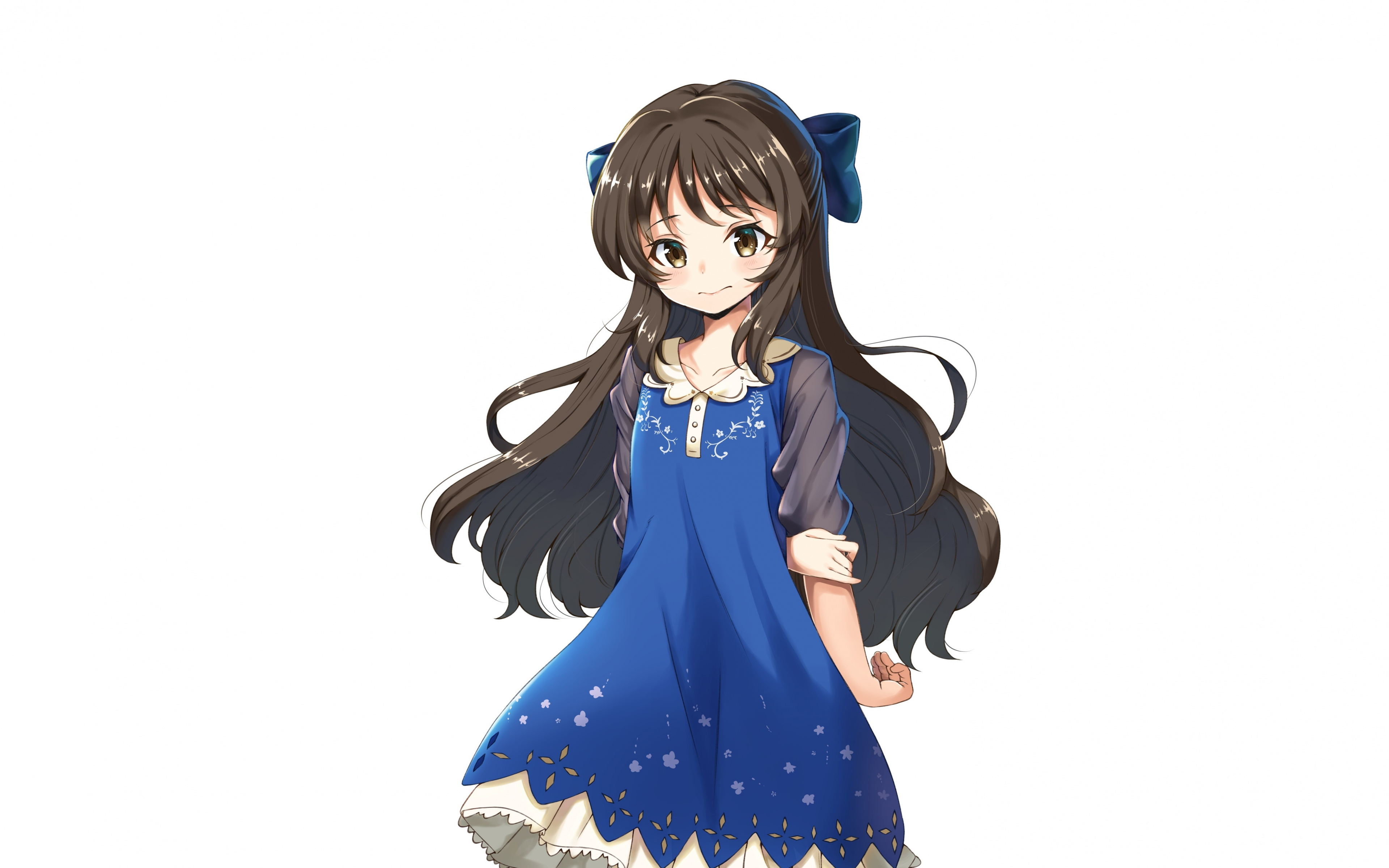 Cute, Blue Dress, Anime Girl, Arisu Tachibana, Wallpaper - Blue Dress Anime Girl - HD Wallpaper 