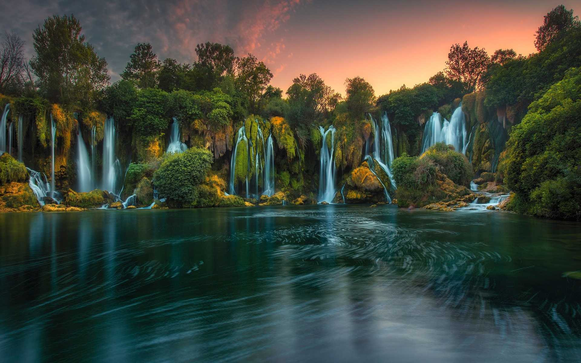 Wallpaper Of Greenery, Lake, Nature, Waterfall Background - Bosnia And Herzegovina - HD Wallpaper 