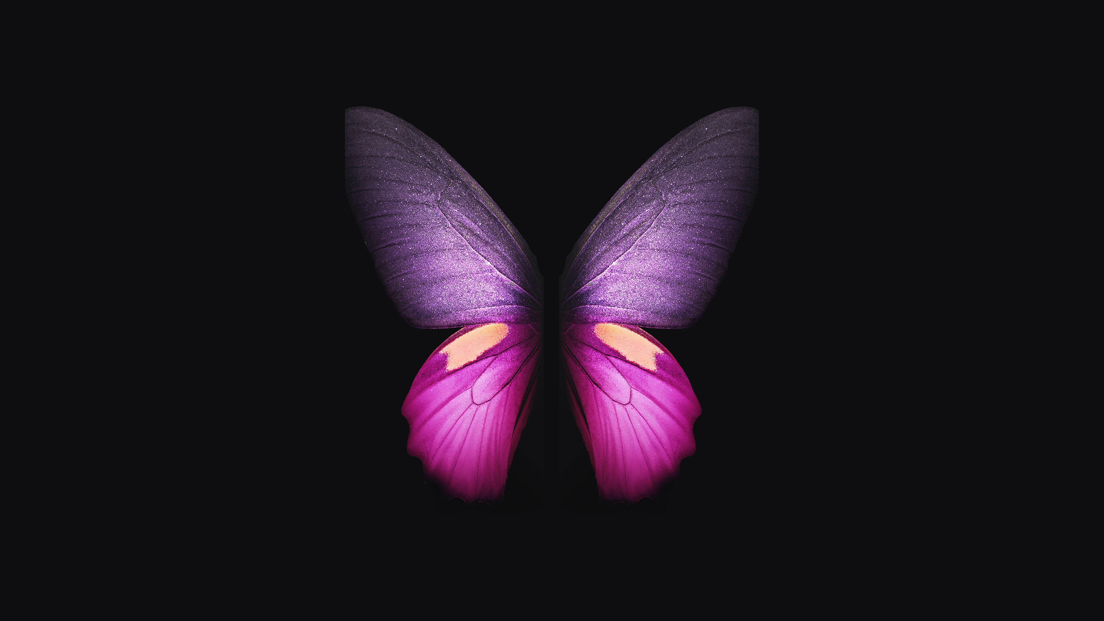 Samsung Galaxy Fold Pink Butterfly 4k - Butterfly Black And Pink - HD Wallpaper 