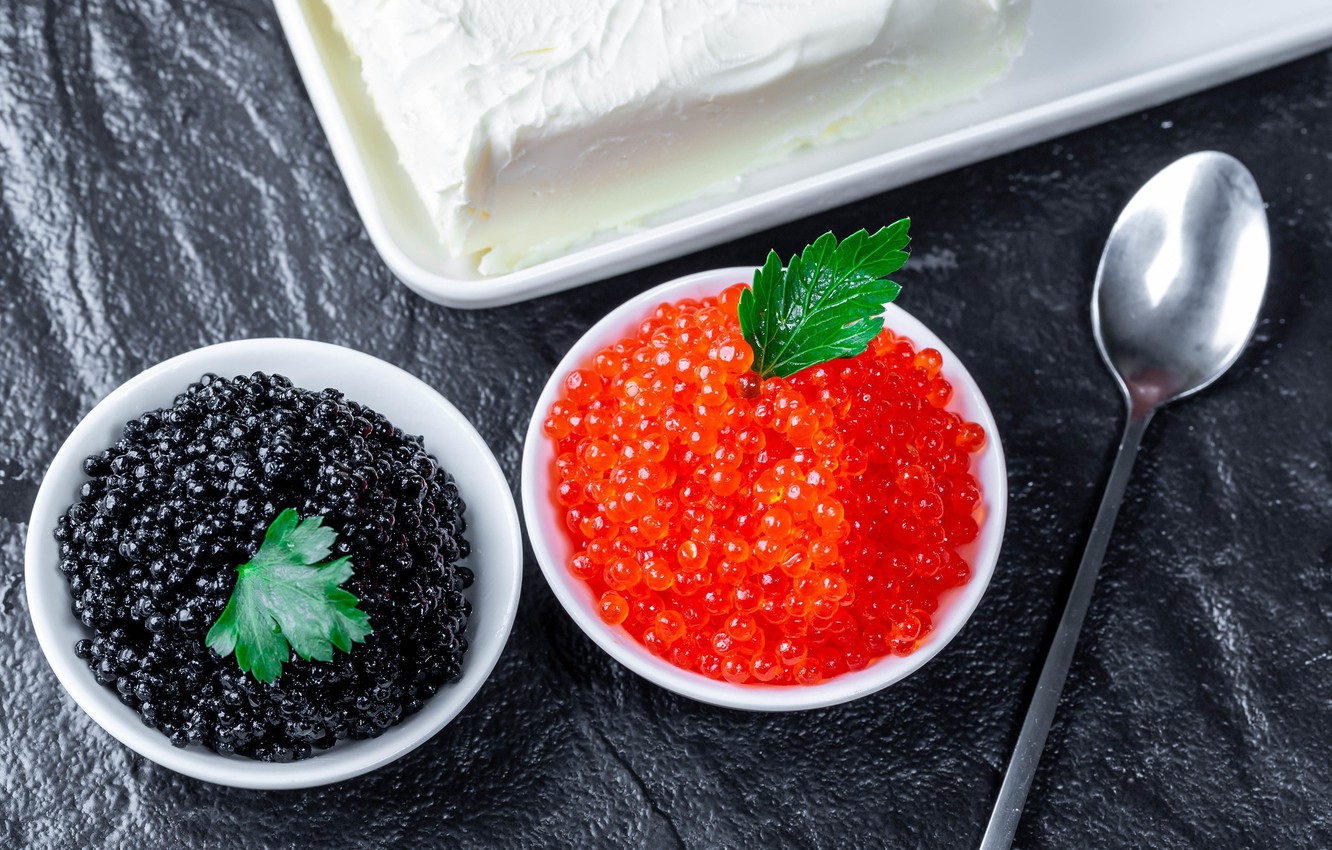 Photo Wallpaper Oil, Caviar, Caviar, Caviar Black - Panna Cotta - HD Wallpaper 