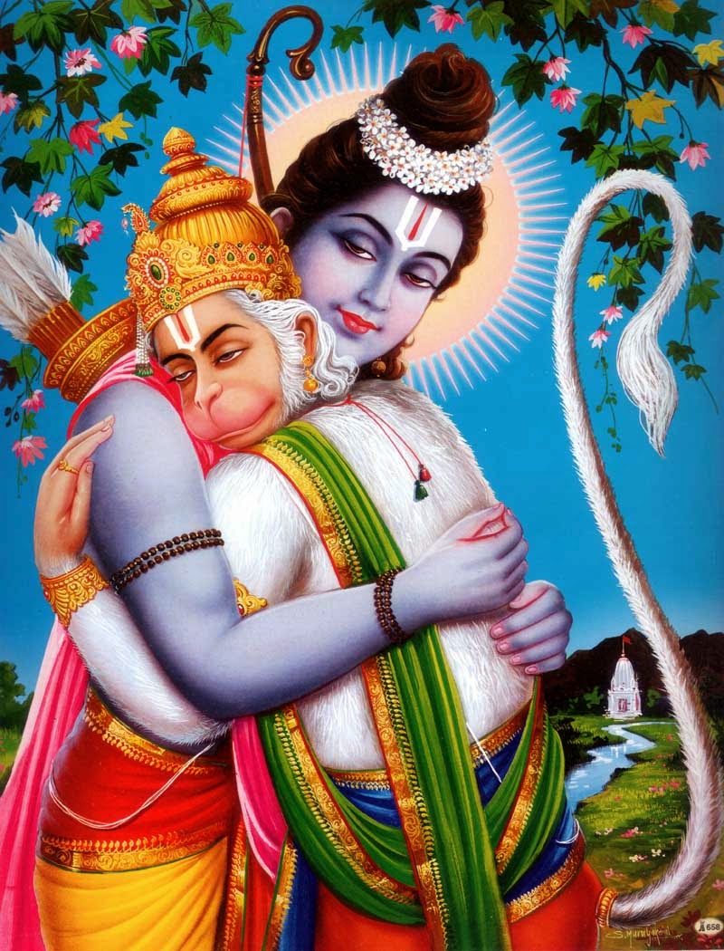 Sree Rama And Hanuman - HD Wallpaper 