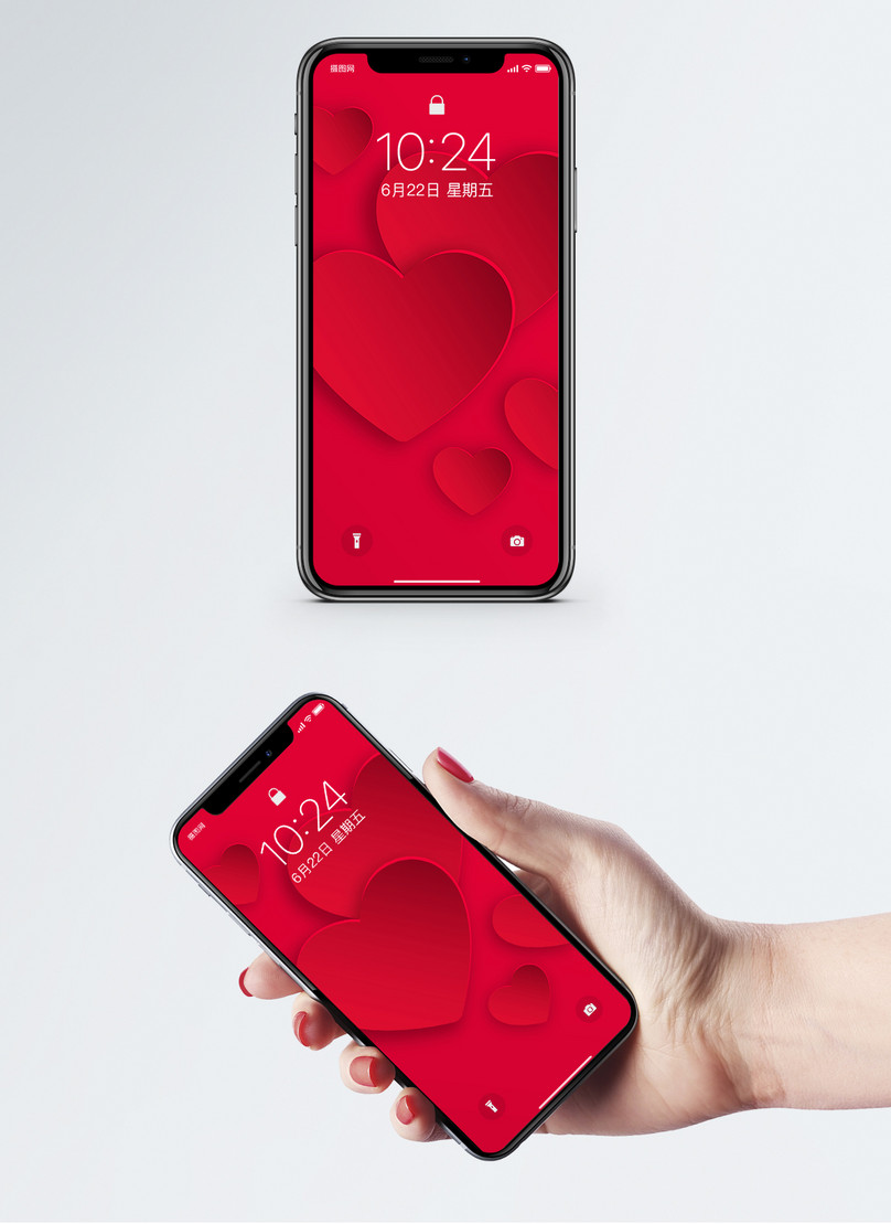 Merah Hati Latar Belakang Wallpaper Ponsel - Papéis De Parede Fone De Ouvido - HD Wallpaper 