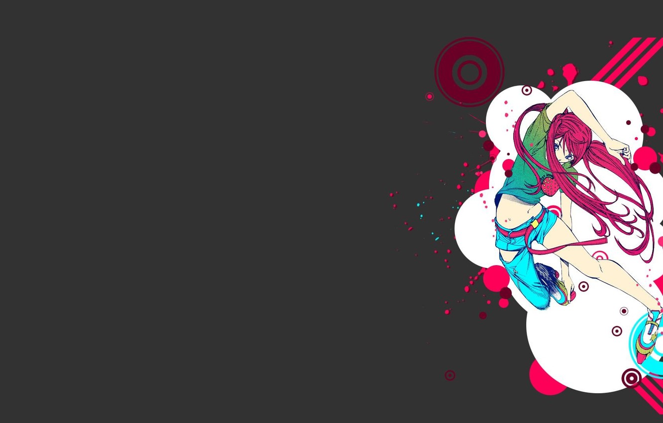 Photo Wallpaper Girl, Grey, Anime, Pink Hair, Blank - Air Gear - HD Wallpaper 